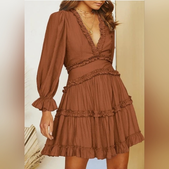 Dokotoo Womens Long Sleeve Open Back Mini #527 NWOT - Picture 1 of 11